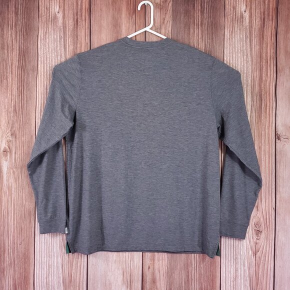 Huckberry Wellen Seawool Henley Mens Size XXL Long Sleeve Shirt Gray Stretch - Picture 2 of 11